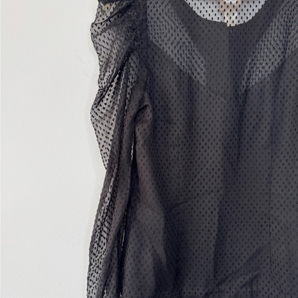 H&M Lace Polka Dot Sheer Top – Size 4, Puffed Sleeves - Picture 15 of 16